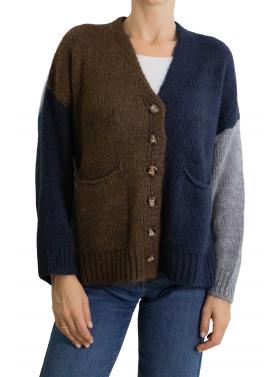 Cardigan multicolor con bottoni 